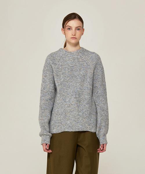 AVA MOLLI Bokashi Raglan Knit Pullover (Mel.Grey)