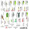133/83pcs Fishing Lures Kit for Topwater Bait Rigs Tackle Kit for Bass Trout Salmon Fishing Accessories
