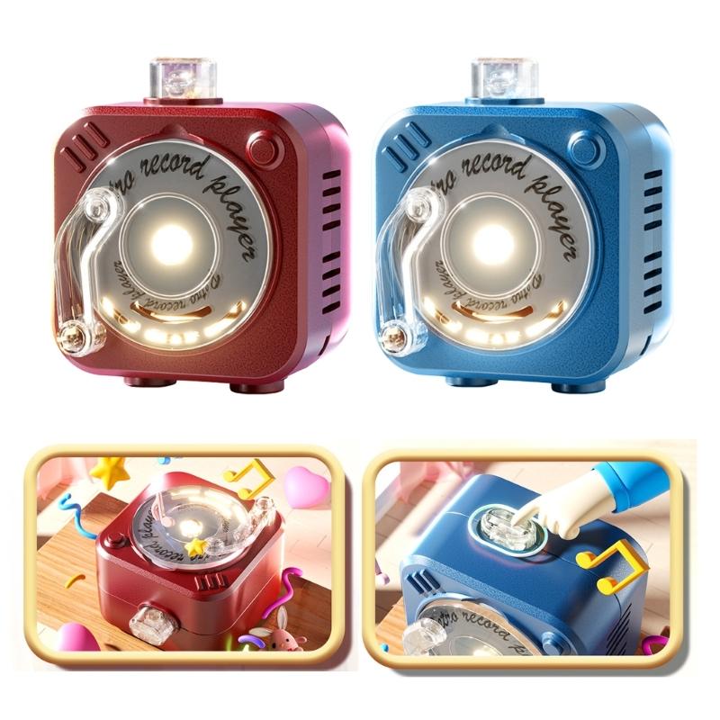 Mini Turntable Player Mini Voice Player Keychain Playbacks Feature Adjustable Volumes Knob For Daily Travel Use