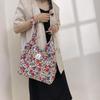 Summer Floral Bag Personality 2025 Foreign Style Large Capacity Rose Canvas Beach Shopping Bag Shoulder Armpit Bag