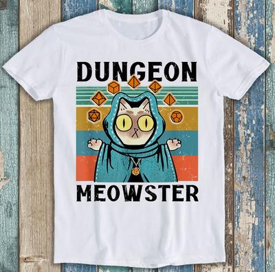 Dungeon Meowster Funny Nerdy Gamer Cat-D20 Dice RPG Funny Gift Tee T Shirt M1389
