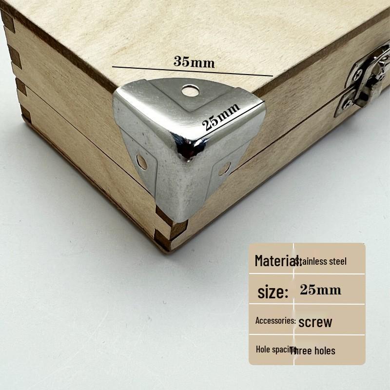 Narożnik ze stali nierdzewnej do pudełek rzemieślniczych 25x25mm