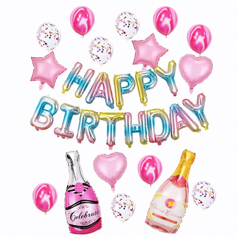 Champagne Bottle Set Aluminum Film Balloon Birthday Party Party Decoration Aluminum Foil Balloon