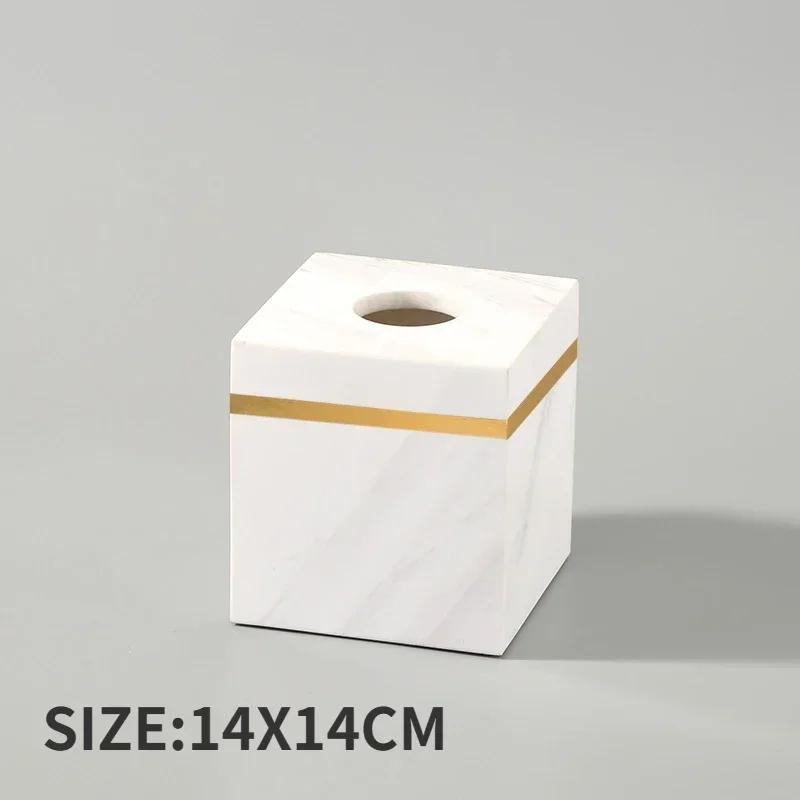 Nordic Modern Natural Marble Tissue Box Rectangular Light Luxury Paper Box Home Hotel Model Room Ornaments Creative Crafts