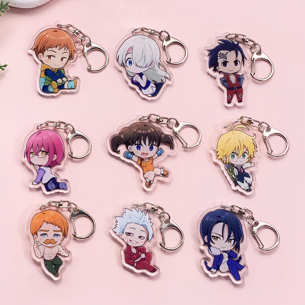 

1/9Pcs Anime The Seven Deadly Sins Acrylic Keychain Cute Backpack Pendant Funny Bag Charms Accessories Decoration Holiday Gifts 5cm