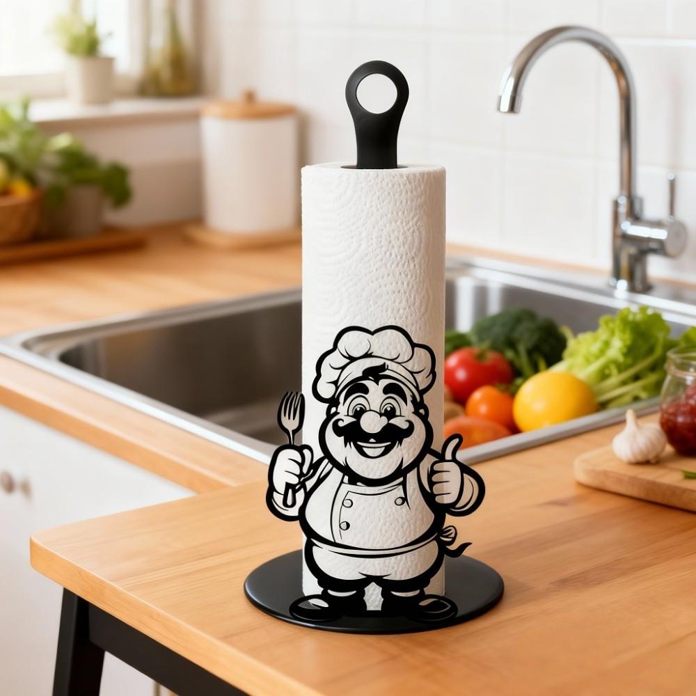 Holzsockel Küchenhandtuchhalter Niedlicher Frischhaltefolien-Aufbewahrungsständer Rinder-Taschentuchhalter Partys