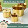 304 Stainless Steel Golden Spice Jar with Lid - Commercial Kitchen Seasoning Box