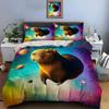 Cute Cartoon Capybara Print Bedding Set Duvet Cover 1 Duvet Cover 2 Pillowcases Adult And Children Bedding Set Luxury Gifts