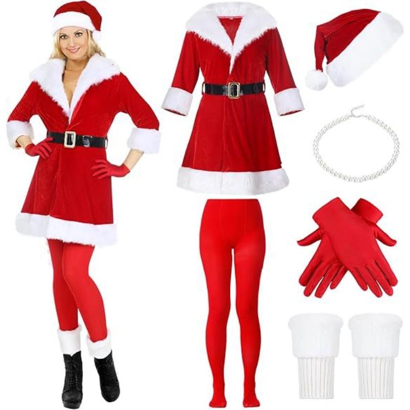 

Рождественский костюм Взрослая женская одежда Рождественская одежда Праздничное платье-маскарад Рождественский костюм Сценический маскарад XXXL