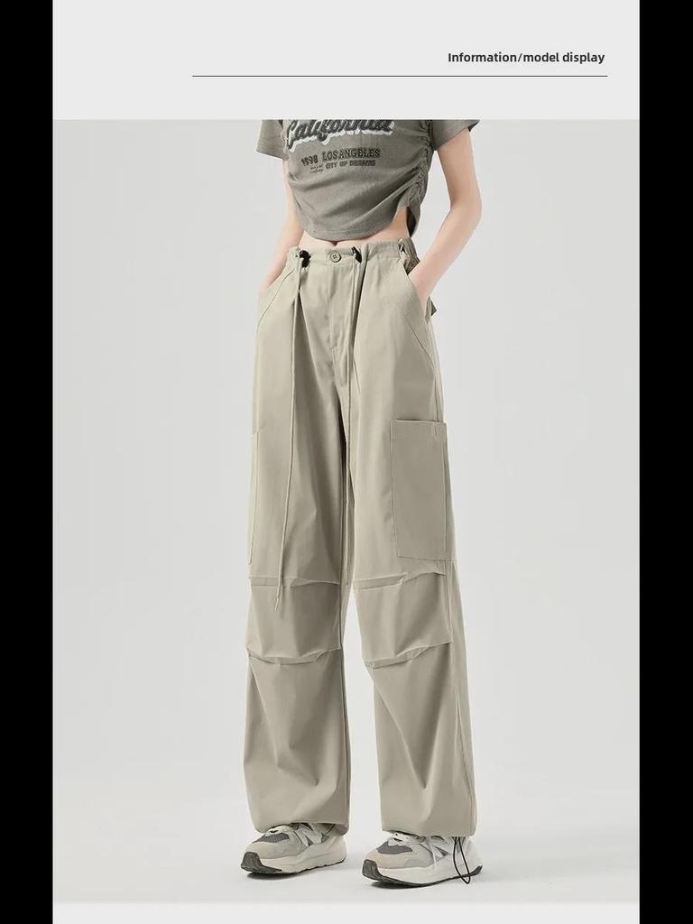 Women's High-Waist Velvet-Lined Wide-Leg Climbing Pants - Autumn/Winter 2025 American Style