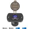 12V USB Outlet, 30W PD Port & 18W QC3.0 USB A Port Charger Socket with Button & LED Voltmeter for Car Boat Motorcycle RV