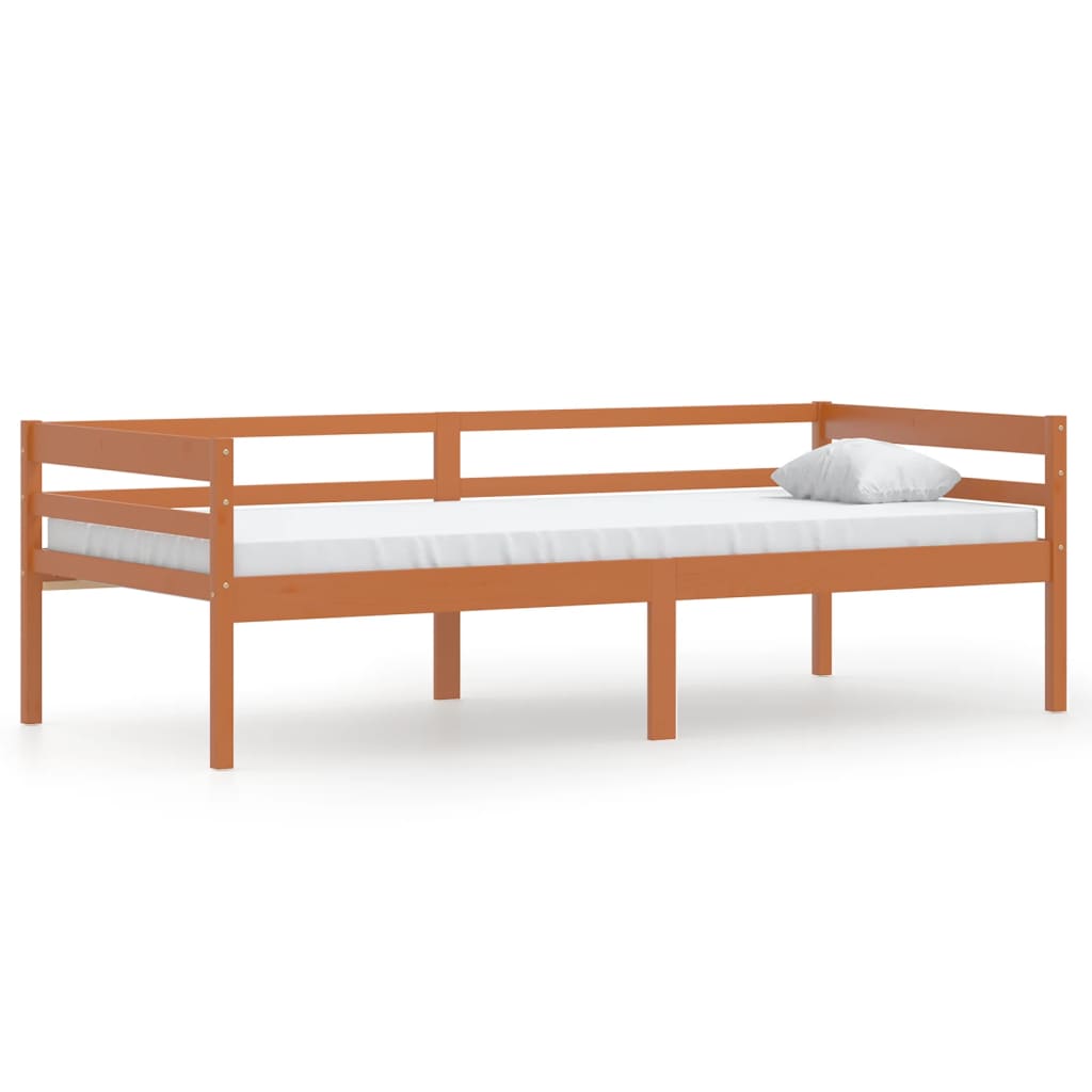 Vidaxl Bed Frame, Honey Brown, Solid Pine Wood, 90 X 200 Cm