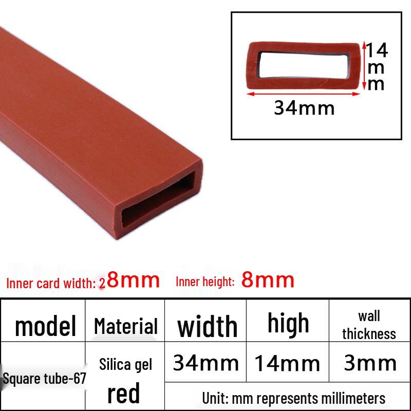High-Temperature Resistant Silicone Square Tubing: Durable, Customizable, Aging-Resistant Rubber Sheath and Hollow Sealing Strip.