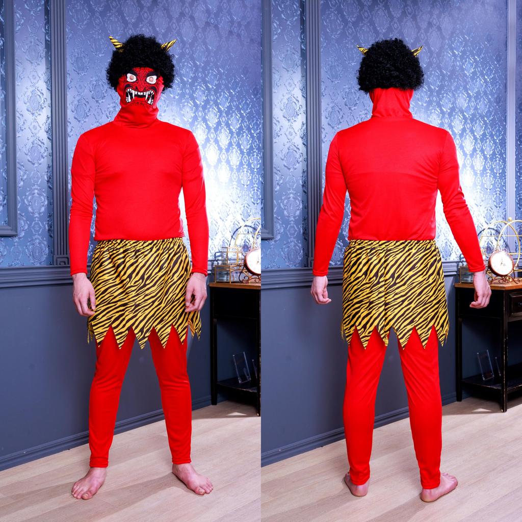 Clearstone Cosplay Halloween Setsubun Scary Red Oni Red Men's