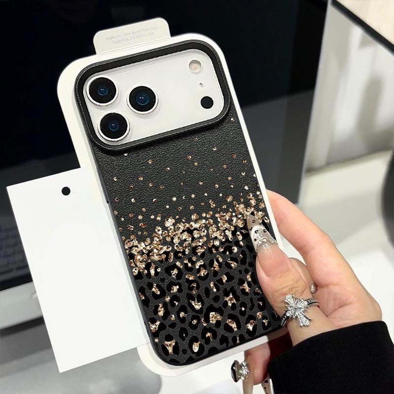 Leopard Patterned Phone Case For iPhone 17e 17 Pro Max 16 15 14 13 Pro Max 16e 11 Shockproof Soft TPU Leather Texture Back Cover