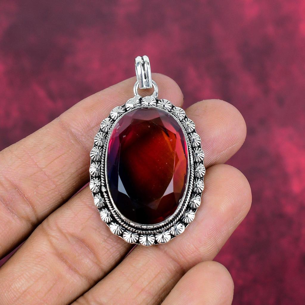 Bi-Color Tourmaline 925 Solid Sterling Silver Pendant, Handmade Gemstone Pendant Jewelry, Gifts For Wife Brand New Pendant