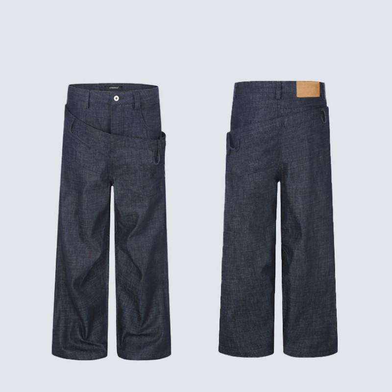 Mens Unisex Baggy Straight Jeans Streetwear American Retro Denim Pants