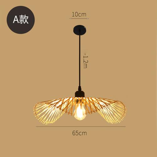 Bamboo Chandelier Teahouse Rattan Lamp Handmade Cafe Bar Garden Dining Room Bedroom Bamboo Wicker Rattan Lighting Fixture