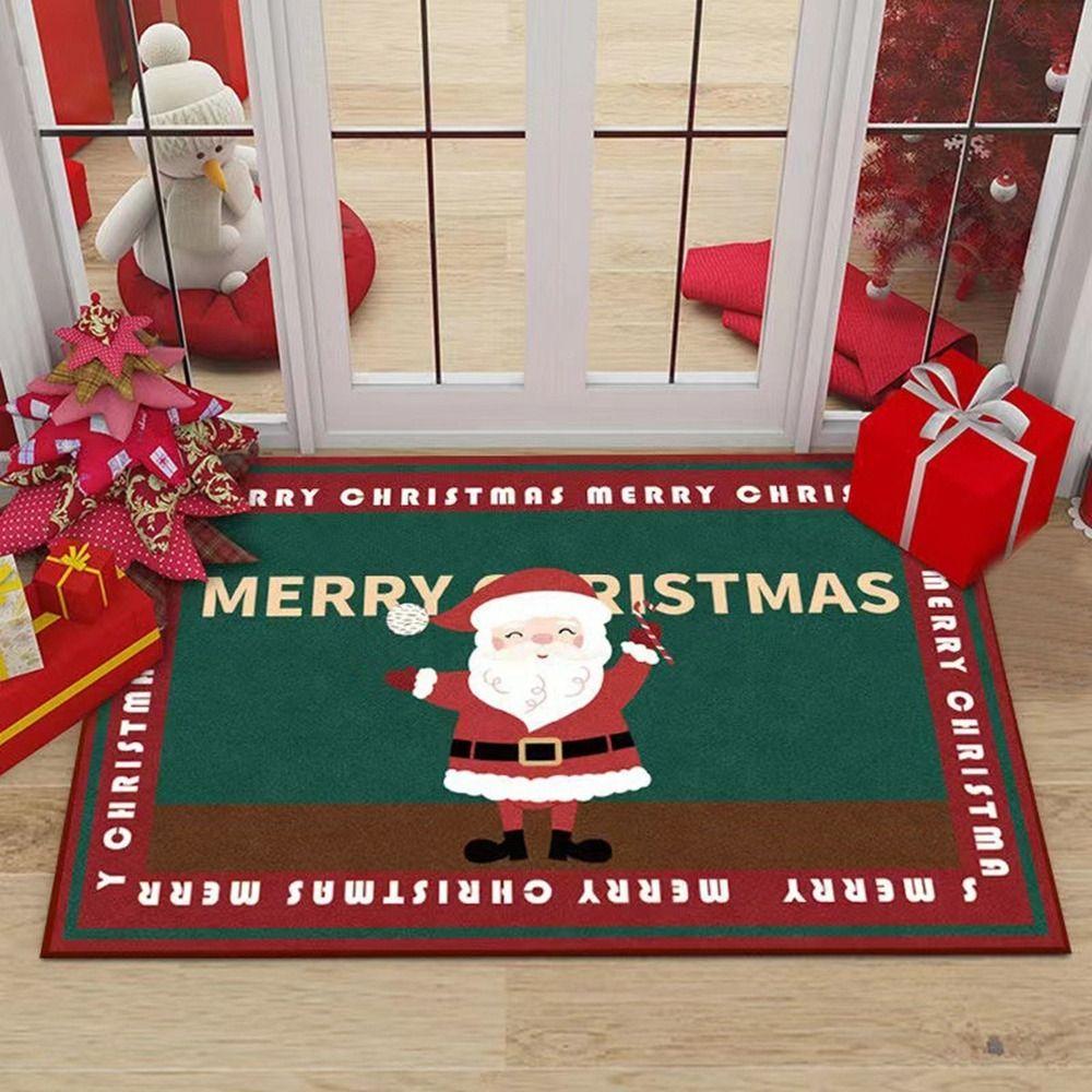 

Коврик Санта Клауса Рождественский Нескользящий Уличный Ковер Новый Рождественский Придверный Коврик Прихожая Балкон Style 10