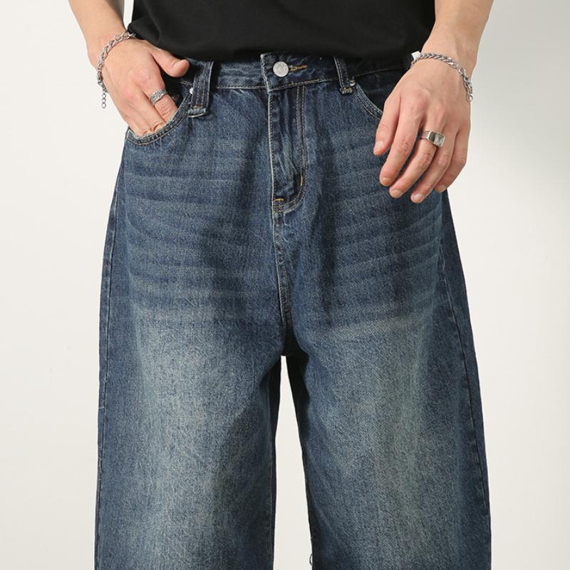 Women Y2k Style Baggy Denim Shorts Wide Leg Short Pants Fashion High Waisted Dark Wash Knee Length Loose Unisex Jeans Casual