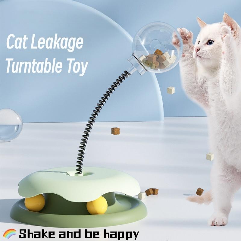 

Игрушка для домашних животных, кошек, еды, протекающий мяч, поворотный стол, медленная подача, вращение на 360 °, гладкая круглая забавная игра, избавляющая от скуки