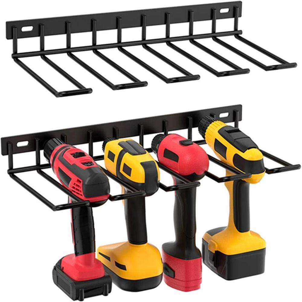 Iron Floating Tool Shelf Black Electric Drill Tools Shelf  Workshop Garage