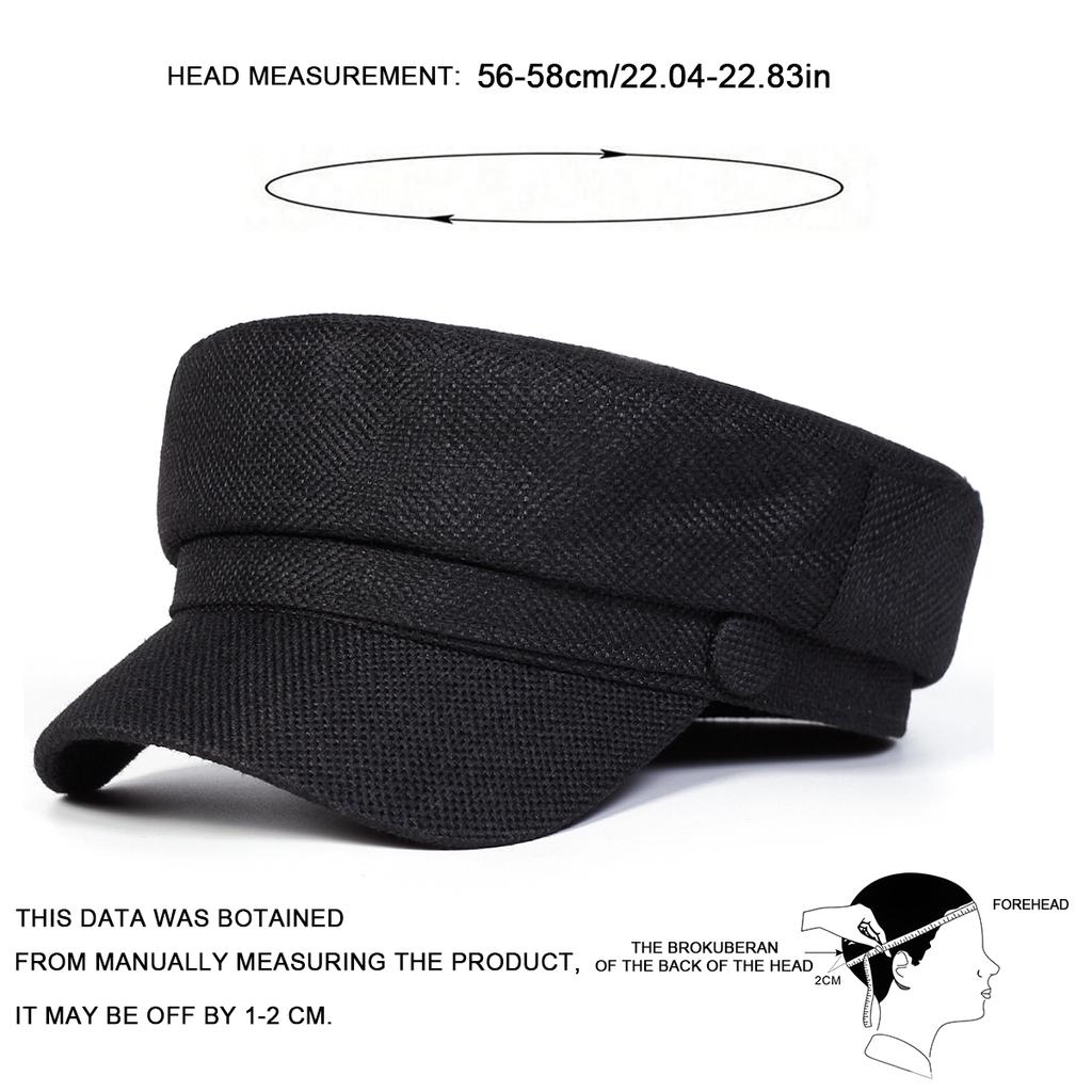 Unisex Unifarbene Militärhüte Modische Flachkappen für Damen Outdoor-Sport Kadetten Sonnenschutzhut