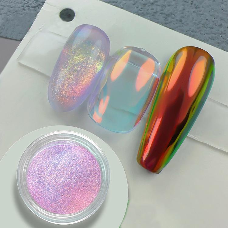Multichrome Chamäleon Lidschatten Pulver Nagel Glitters Aurora Neon Regenbogen Pigment Chrom Pulver Schillernden Lidschatten Nagel Dekore