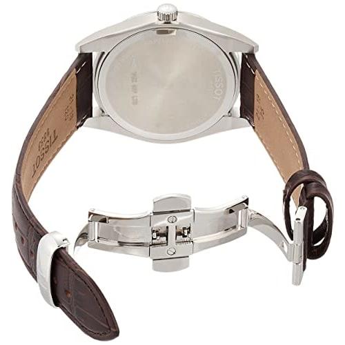 Tissot Gentleman Watch, Silver Dial, Leather Strap, T1274101603101, Officially Imported