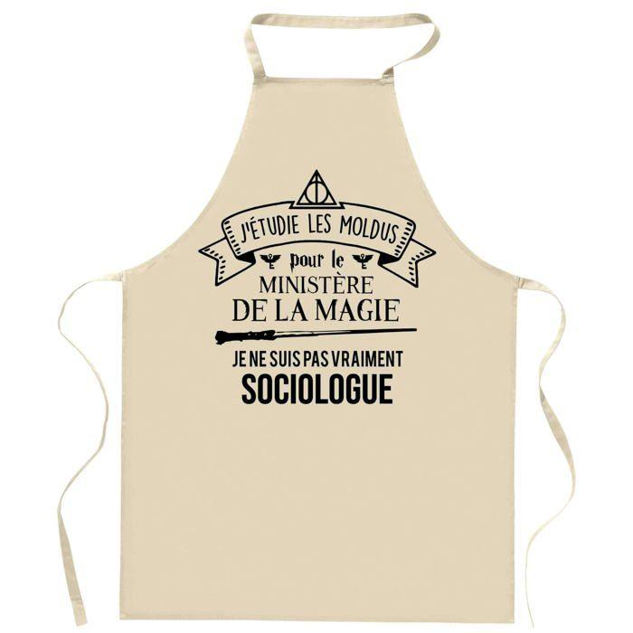 Tablier de cuisine - Planetee - Sociologue Ministère de la Magie - Coton résistant - Impression française