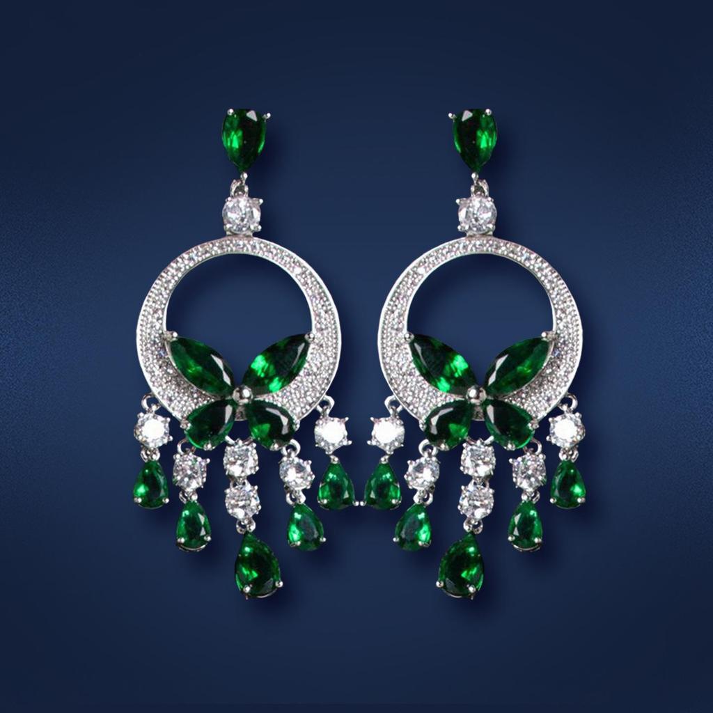 Zircon Butterfly Tassel Necklace and Earring Set - Elegant French Light Luxury Jewelry