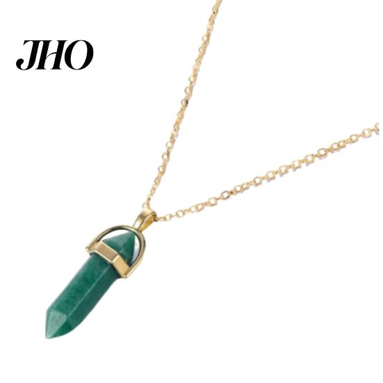 Chain Pendant Necklace Faux Crystal Stone Decorative Women Metal Jewelry Accessories Fashion