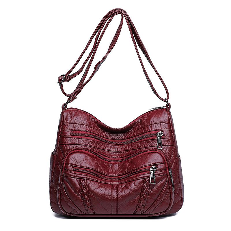 Fashionable Crossbody Single-shoulder Bag, PU Retro Color Goddess Tote Bag