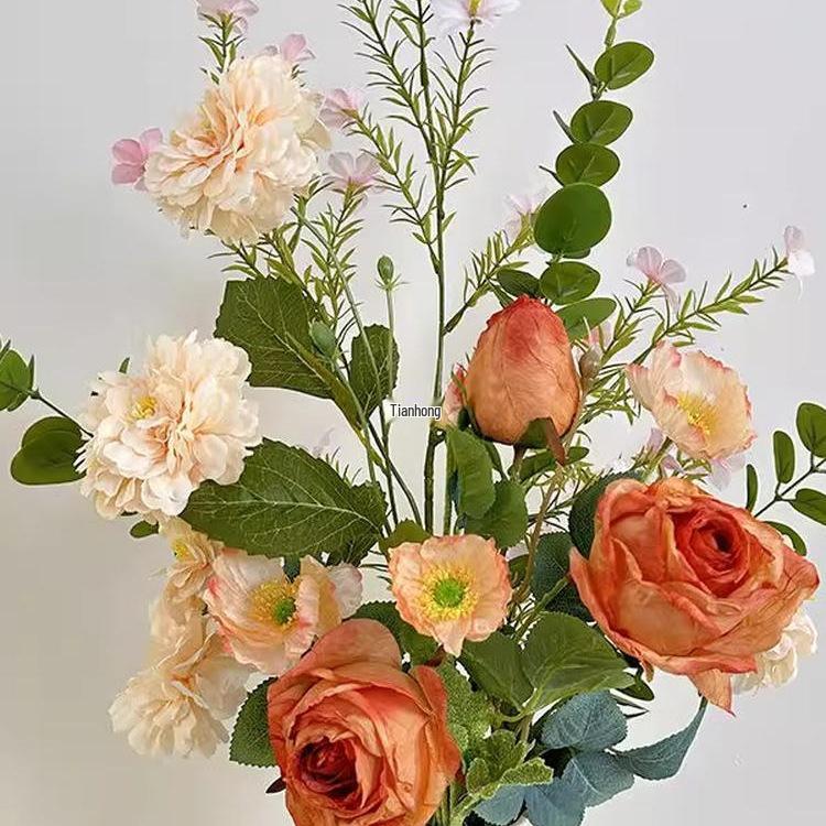 Peony Rose & Sunflower Artificial Flower Bouquet for Wedding, Living Room, and Table Decor