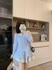 Women's Plus Size Lace Ruffle Doll Collar Long Sleeve Shirt