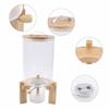 Bymaoacr 7.5L Multigrain Food Storage Tank Rice Closed Storage Fresh-keeping w/ Sealed Lid & Wooden Stand & Cup Moistureproof