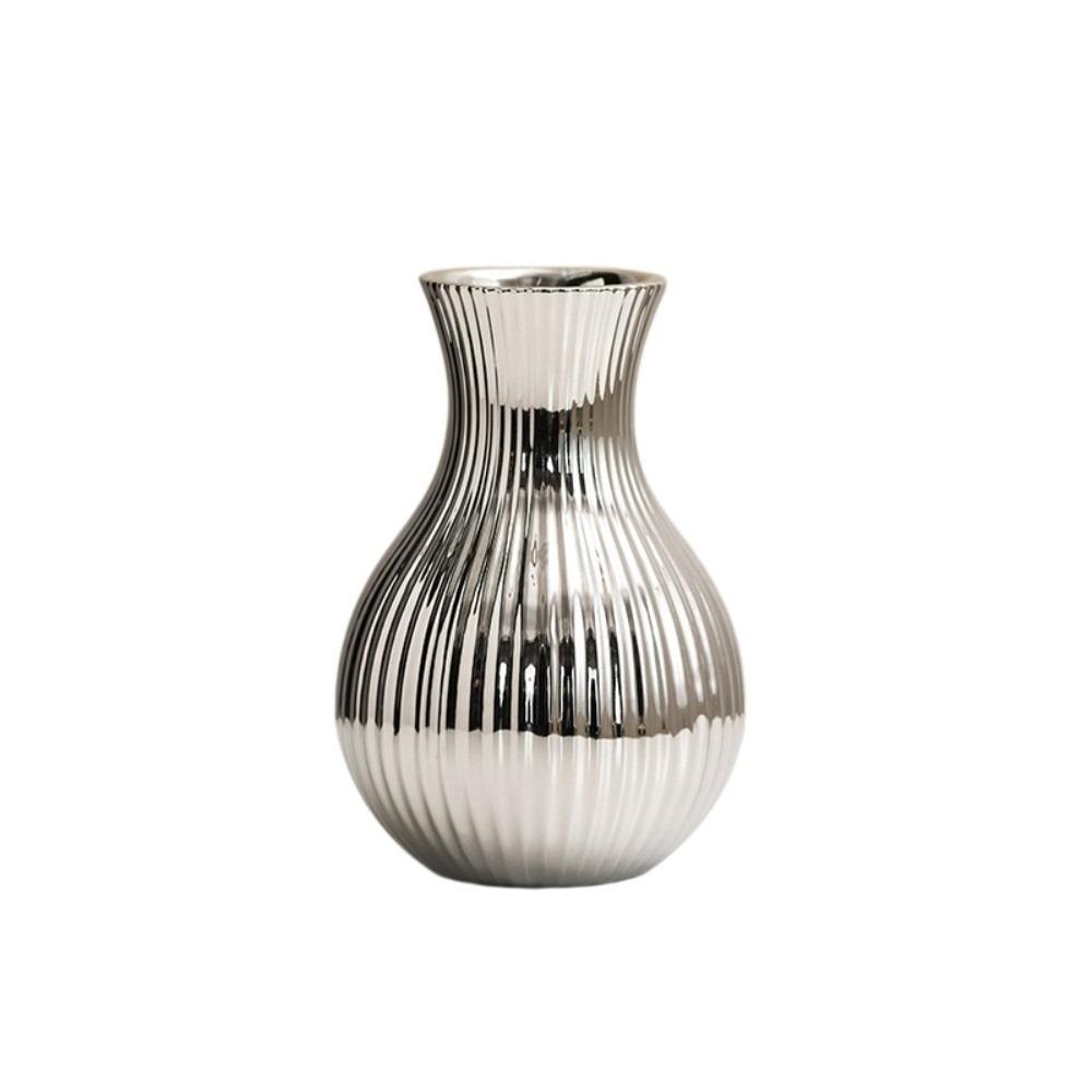 Decorative Flowerpot Floral Arrangement Tabletop Decor Ceramic Electroplated Vase  Living Room