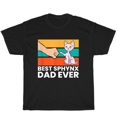 Vintage Retro Beste Sphynx Papa Ooit Kat Kitten Huisdier Liefhebber T-Shirt Vader Tee Cadeau