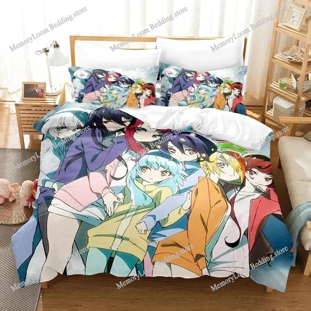 3D Printed Anime Zombie Land Saga Bedding Set Boys Girls Twin Queen Size Duvet Cover Pillowcase Bed Kids Adult Home Textile