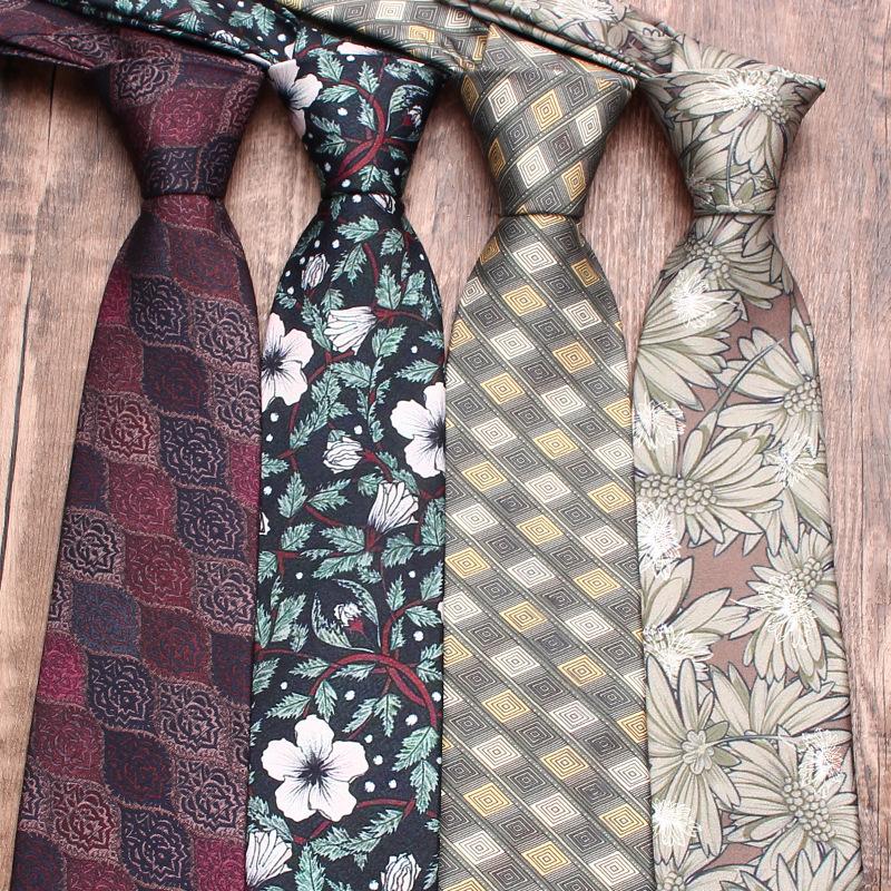 Rael Men'S Tie Business Dress 8Cm Printed Polyester Tie, Flower Casual Professional Tie