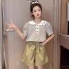 2024 Summer Sports Suit for Girls: Loose Shorts and Short Sleeves for Kids