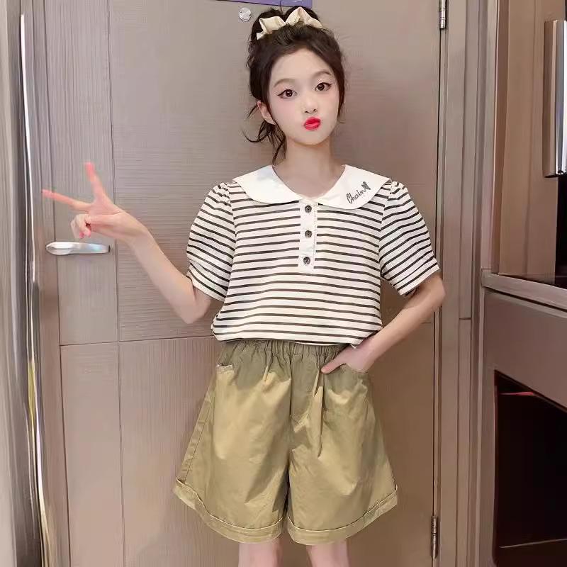 2024 Summer Sports Suit for Girls: Loose Shorts and Short Sleeves for Kids