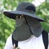 1-10PCS Sun Protection Hat with Face Veil Neck Flap Mosquito Proof Fishing Cap Outdoor UV Wide Brim Fisherman