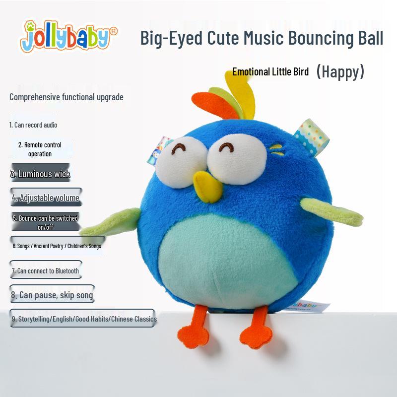 Jollybaby Musical Bounce Ball – Baby Early Education Singing & Talking Sleep Aid Toy for Infant & Toddler Crawling.