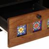 TV Stand with Shelf Walnut Finish 100 X 33 X 46 Cm Solid Mango Wood