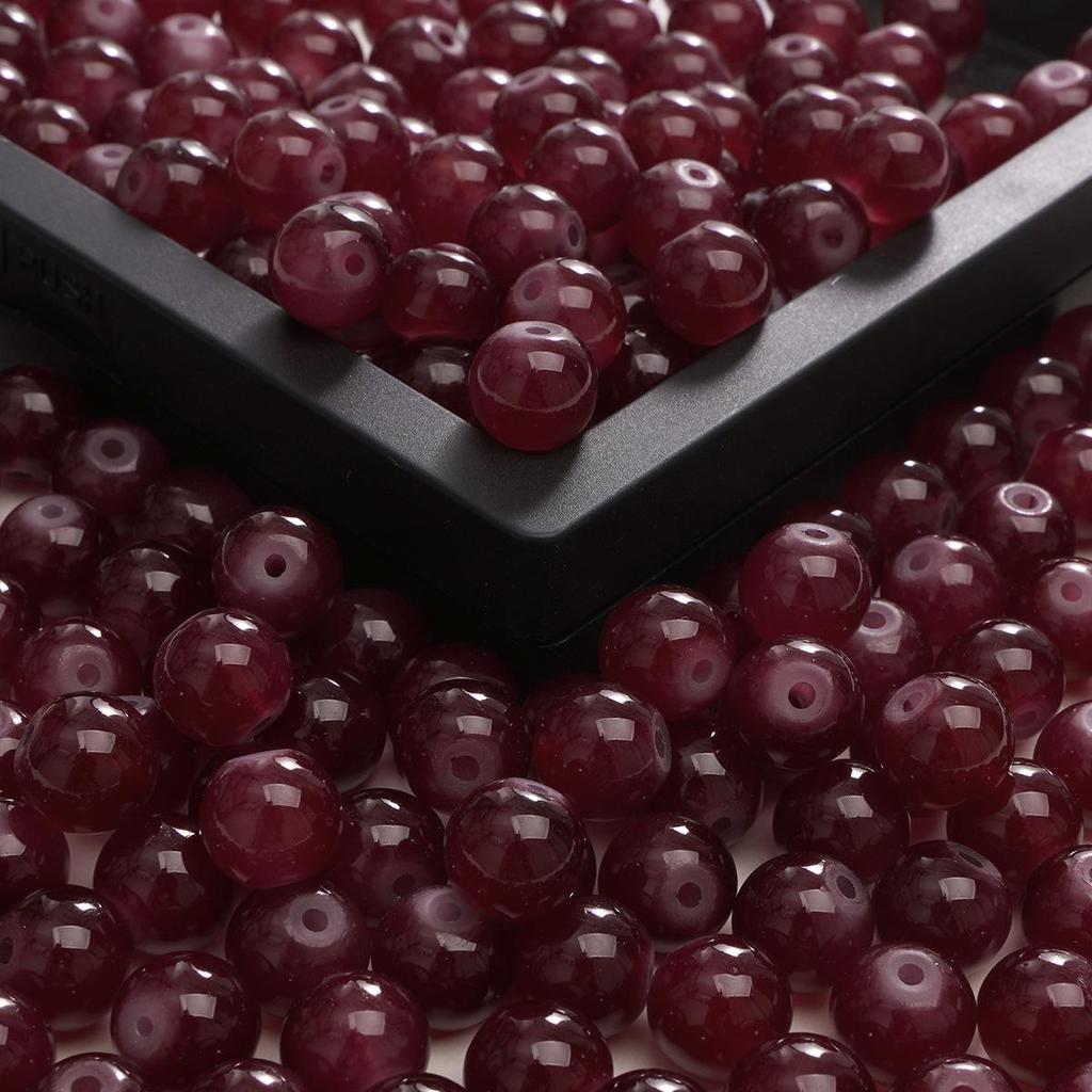 6mm Enfärgade Imitation Jade Glaspärlor för DIY Smyckestillverkning