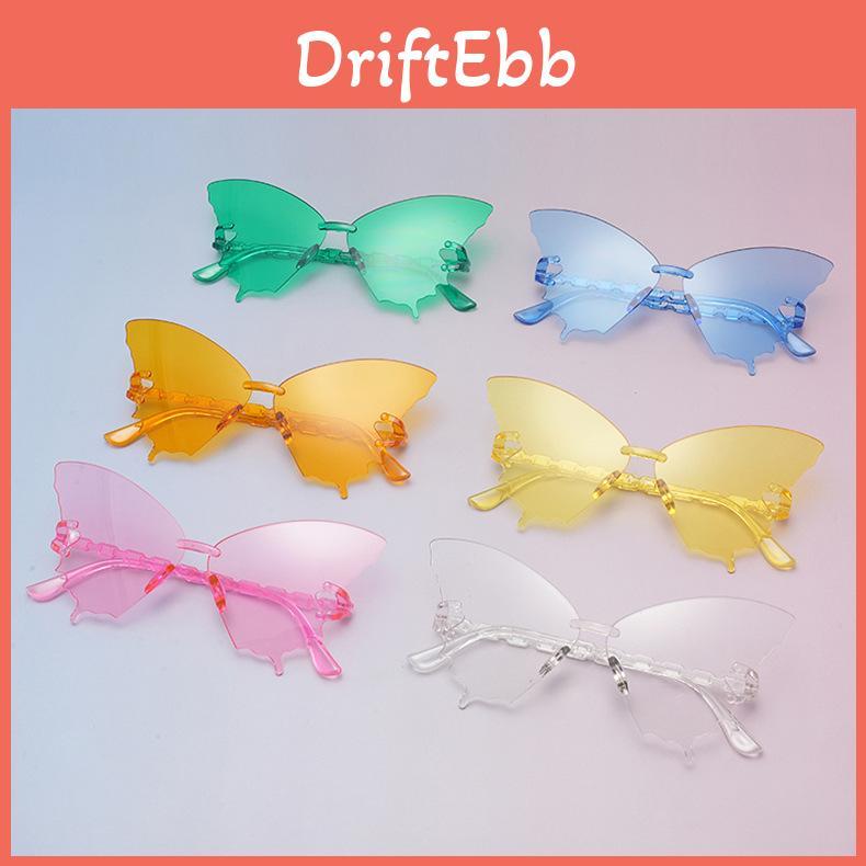 Unisex Butterfly Eyewear Frameless Sunglasses With Resin Lenses For Cycling And Stylish Outfits