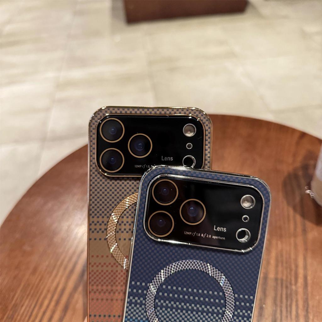 iPhone 17 Pro Max Carbon Fiber Magnetic Case with Large Window - Compatible with iPhone 16/17 Pro.