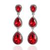 Teardrop Rhinestone Geometric Dangle Earrings for Women - Shiny Korean Fashion Jewelry