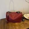 Top-Grain Leather Saddle Crossbody Bag for Women, Large Capacity Genuine Leather Shoulder Purse